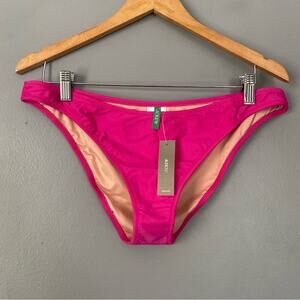 J. CREW Hot Pink Heritage 1989 High Leg Bikini Bottom Separate Cheeky L XL XXL